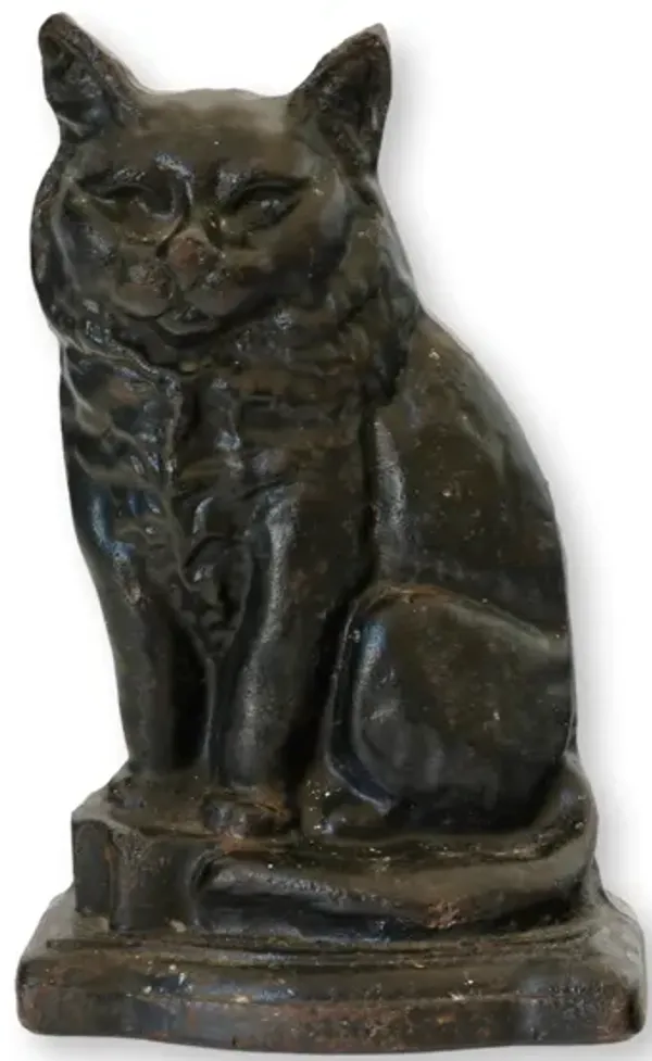 Black Cat Cast Iron Doorstop - New England Mercantile
