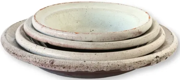 Heavy French Stoneware Glazed Bowls - Set of 4 - New England Mercantile - Gray