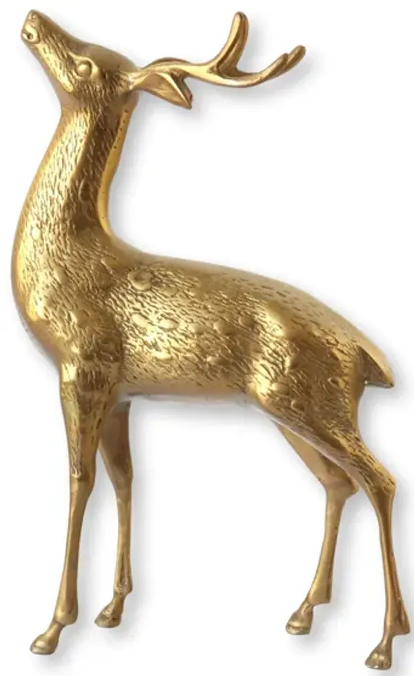 Vintage Brass Reindeer Figure