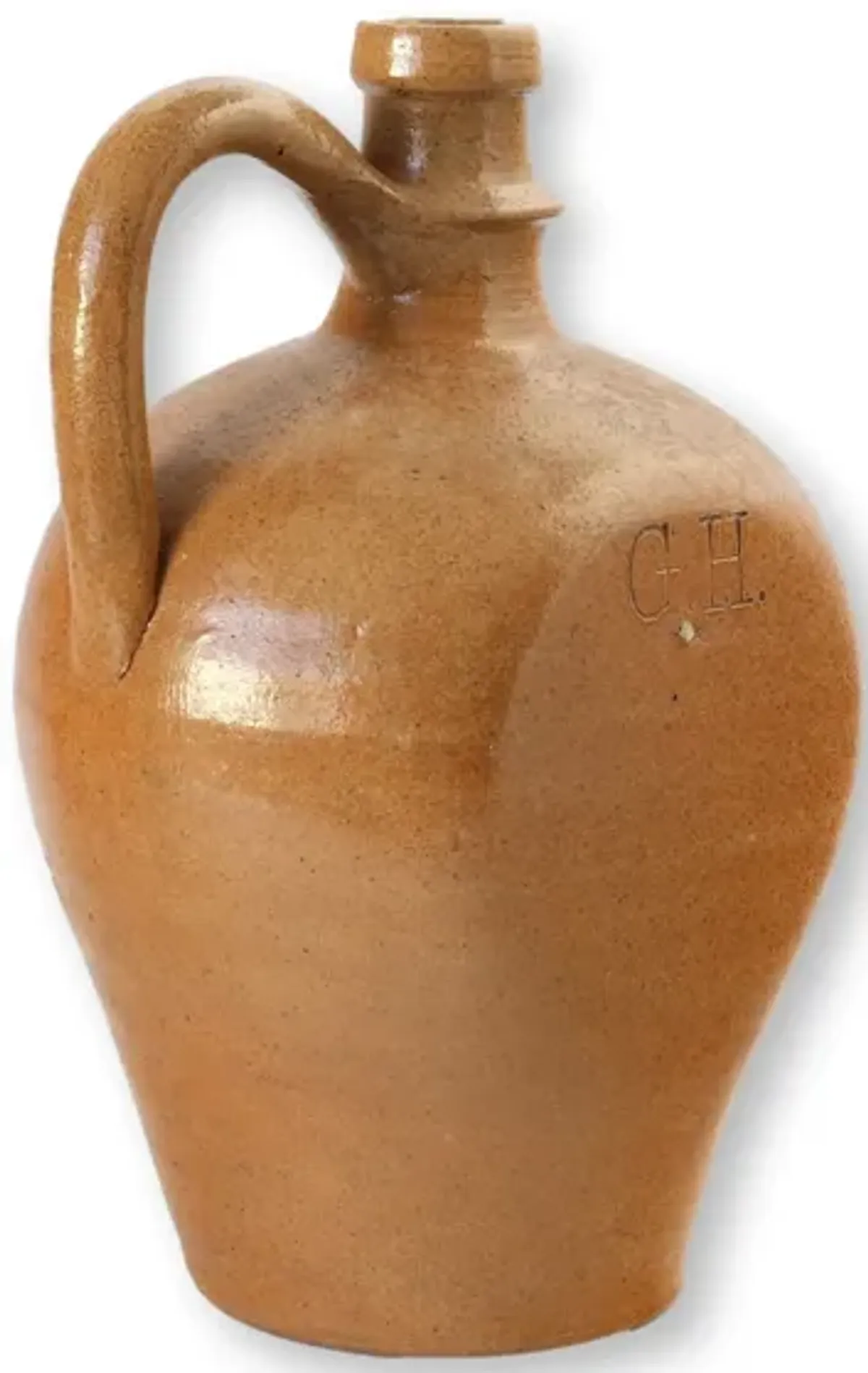 Antique French Stoneware "G.H." Jug - Brown