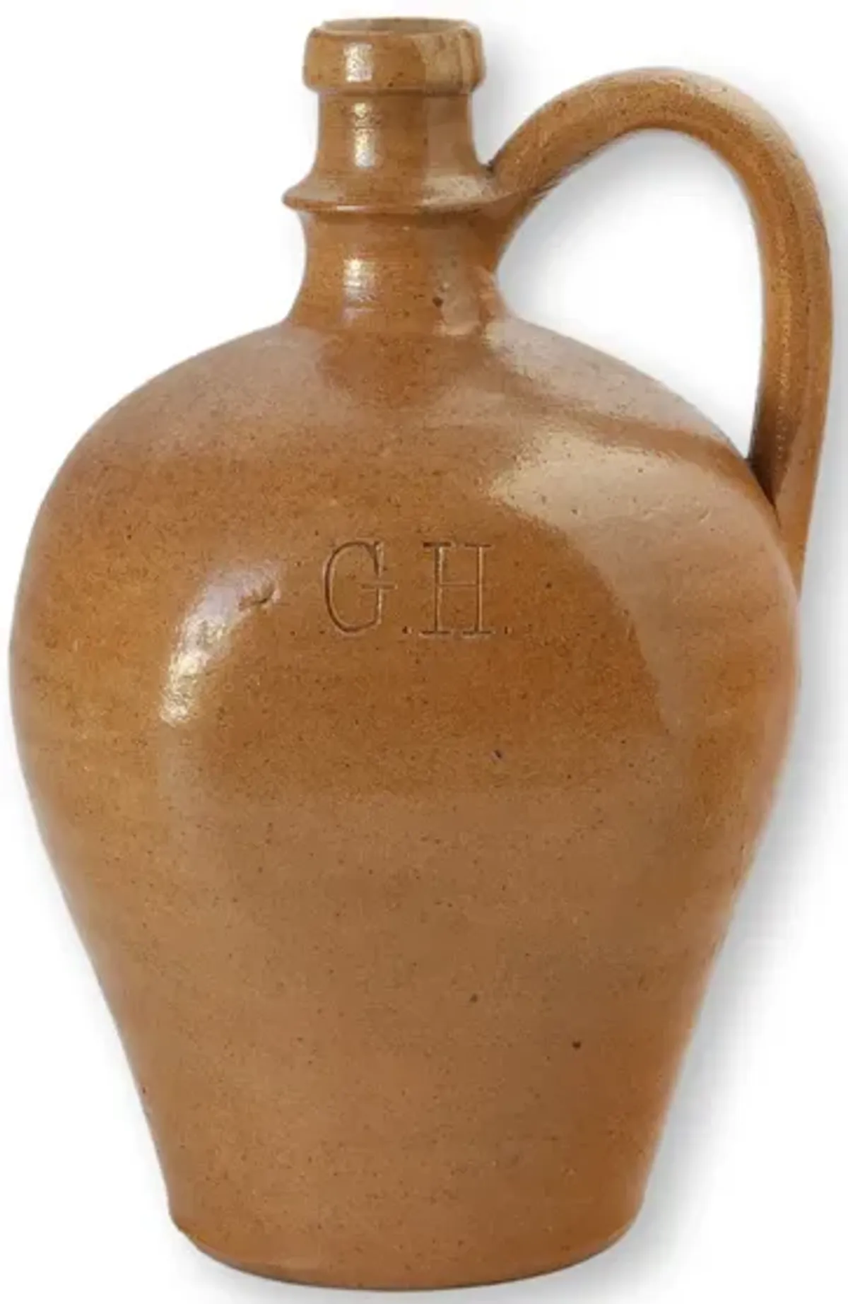 Antique French Stoneware "G.H." Jug - Brown