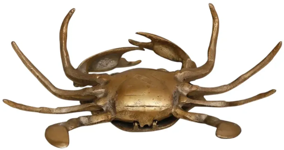 Solid Brass Blue Crab Ashtray