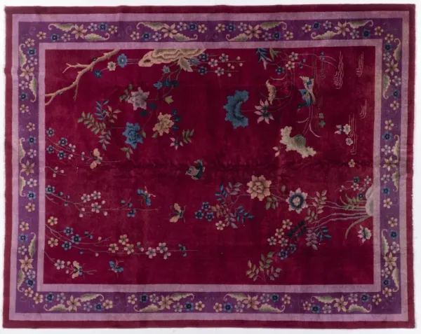 Chinese Art Deco Hand Knotted 9' X 11'6