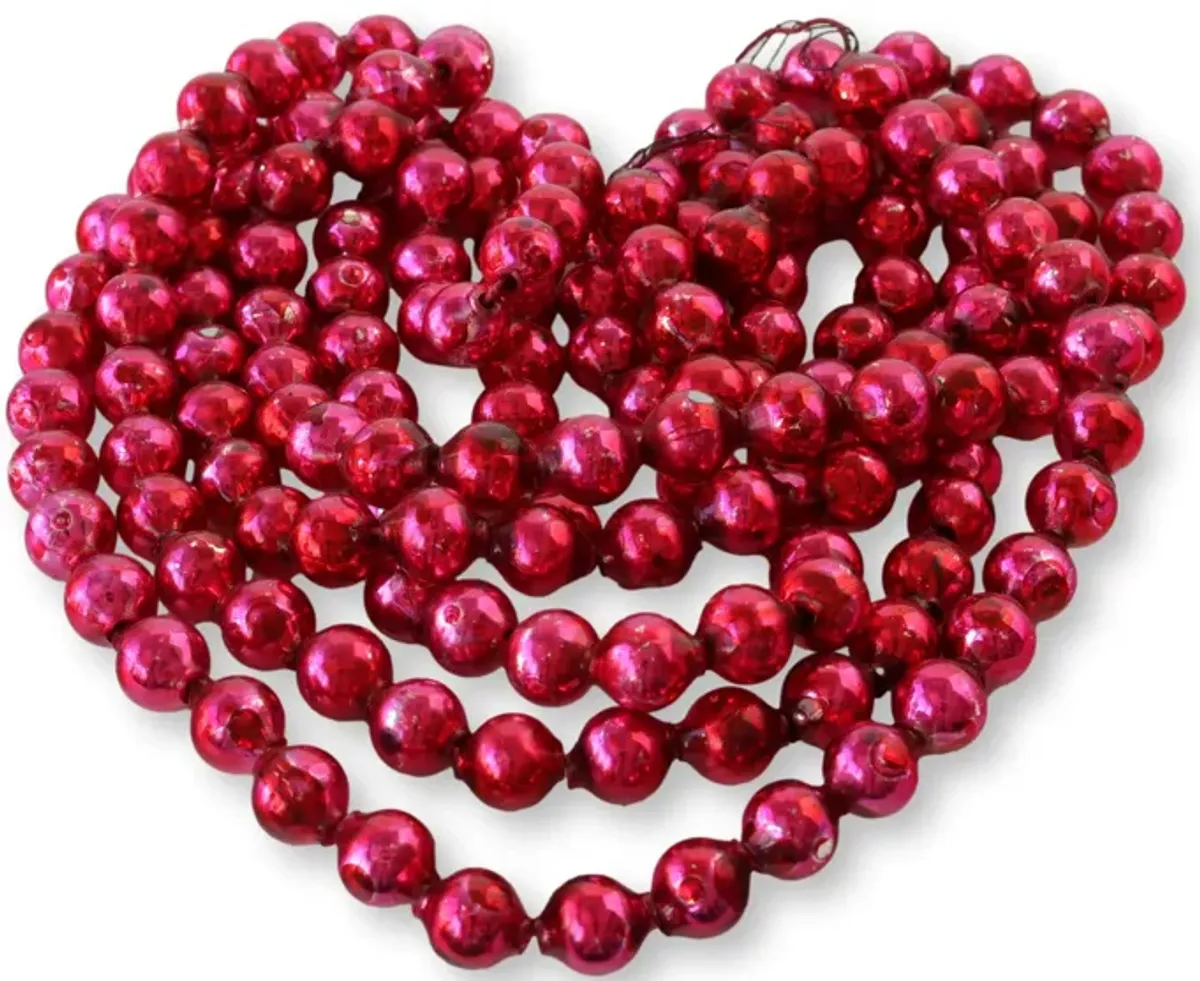 1950s 82" Magenta Mercury Glass Garland - The Queens Landing