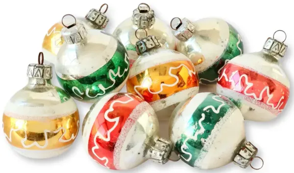 Midcentury Mercury Glass Ornaments - The Queens Landing
