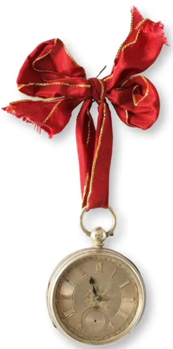 Oversized Sterling Pocket Watch Ornament - The Queens Landing