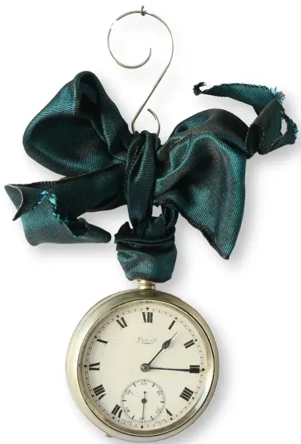 1920s Sterling Pocket Watch Ornament - The Queens Landing