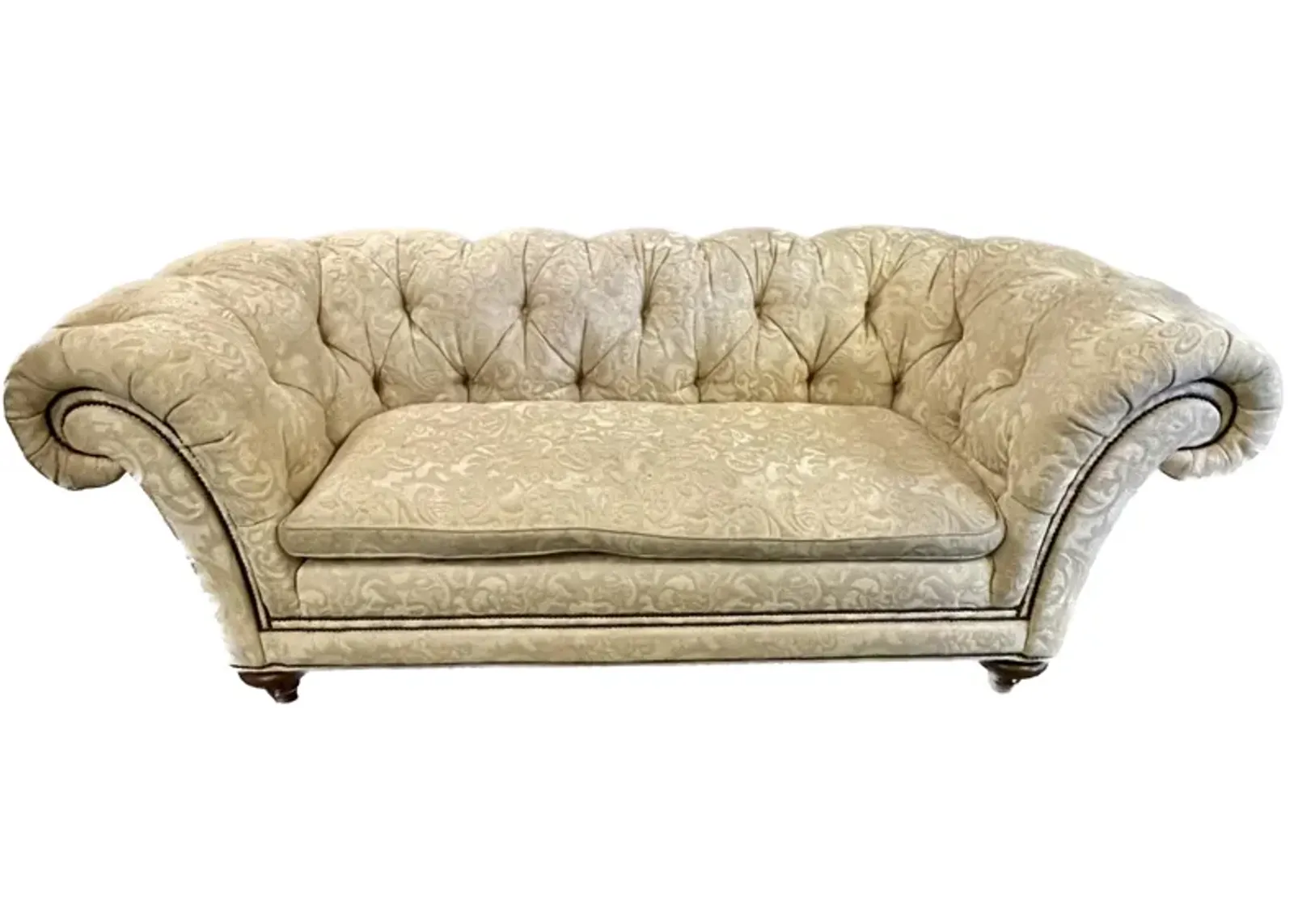 Large Upholstered Baker Tufted Sofa