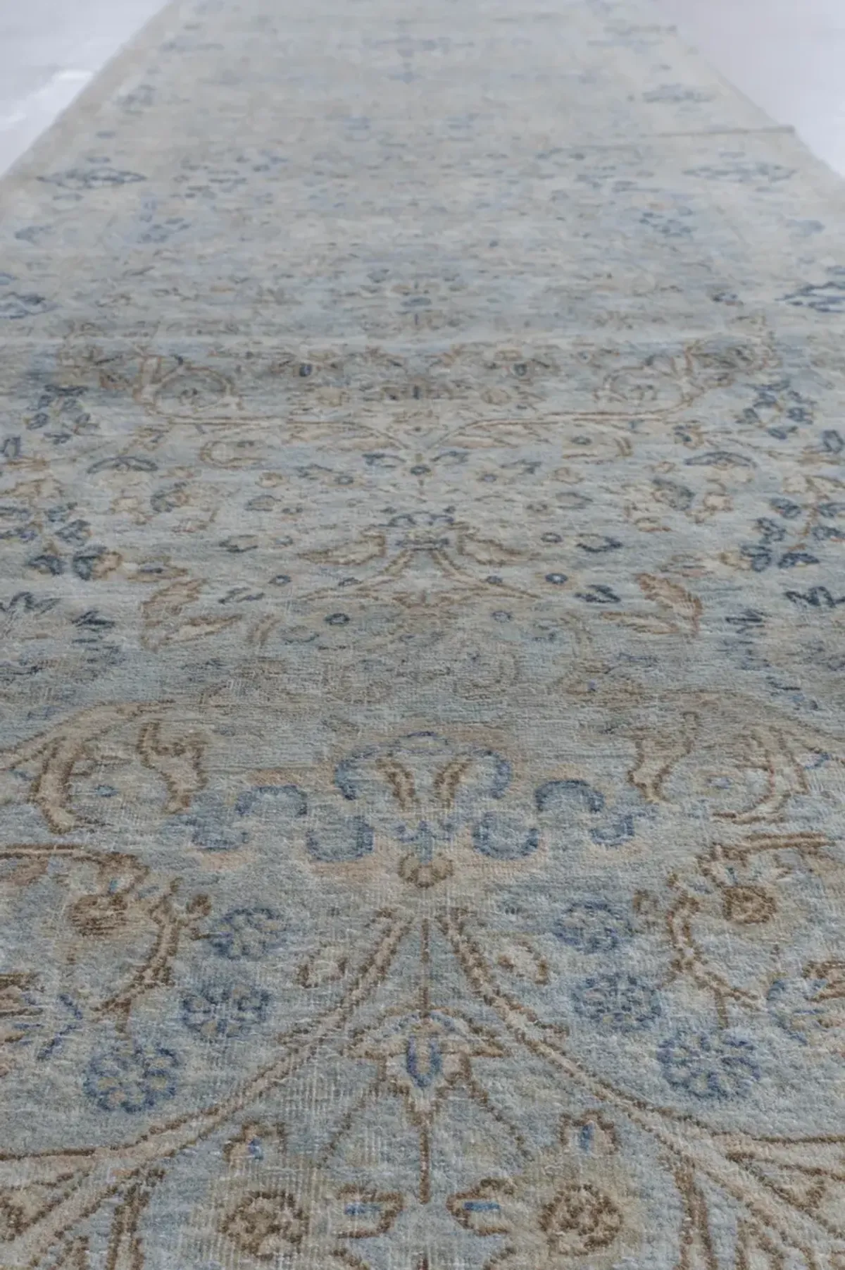 Kerman Hand Knotted Runner - 2'9 X 23'6 - Blue
