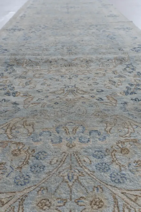 Kerman Hand Knotted Runner - 2'9 X 23'6 - Blue