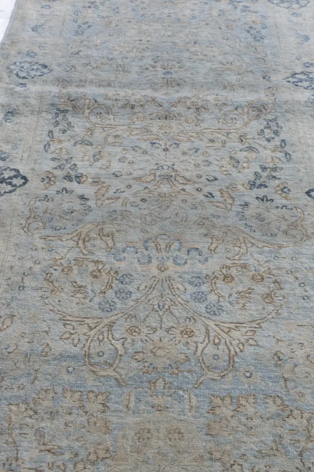 Kerman Hand Knotted Runner - 2'9 X 23'6 - Blue