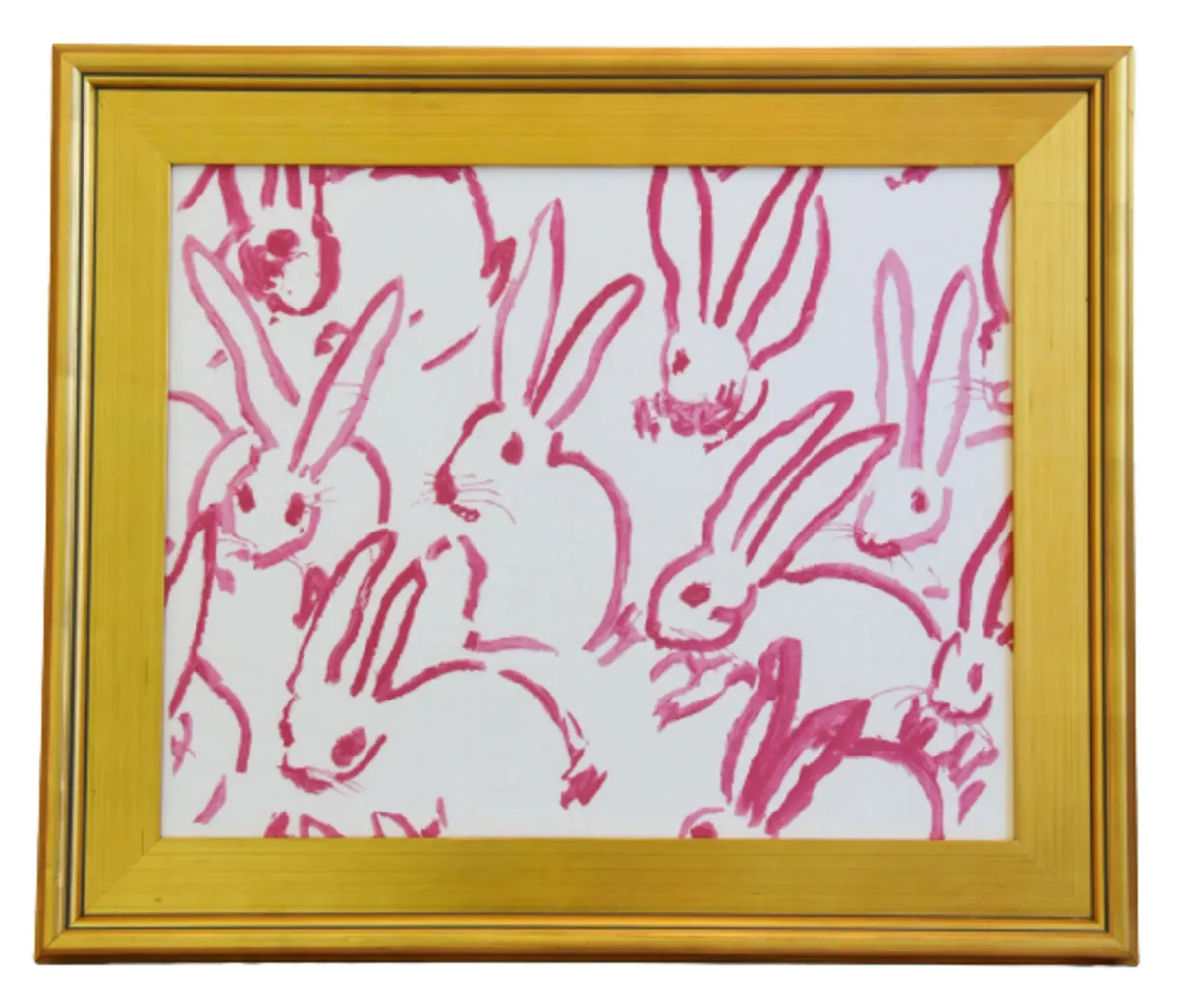 Framed Hunt Slonem Bunny Hutch Fabric - Pink