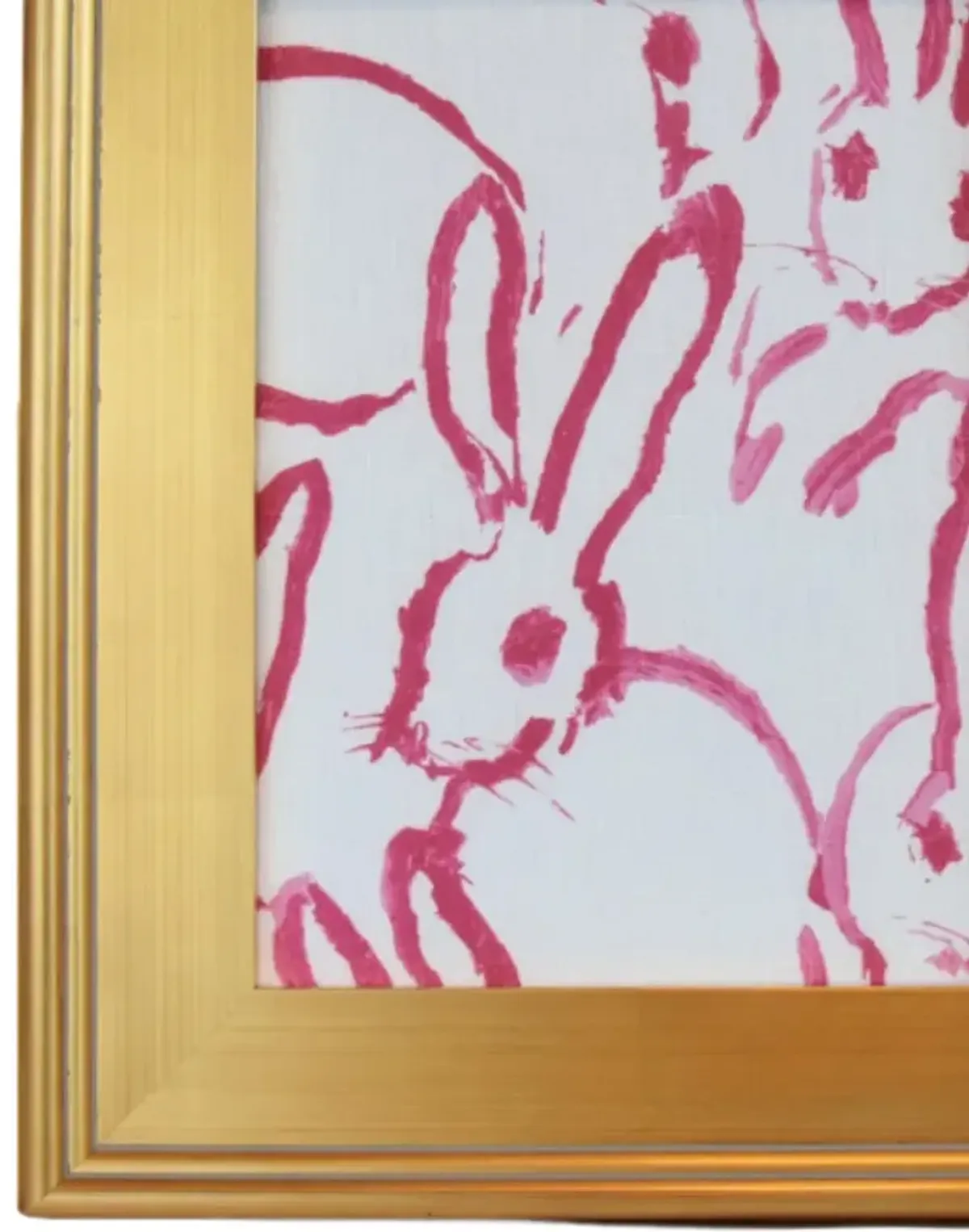 Framed Hunt Slonem Bunny Hutch Fabric - Pink