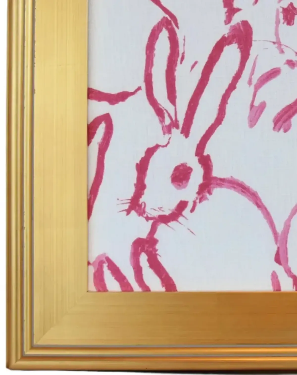 Framed Hunt Slonem Bunny Hutch Fabric - Pink