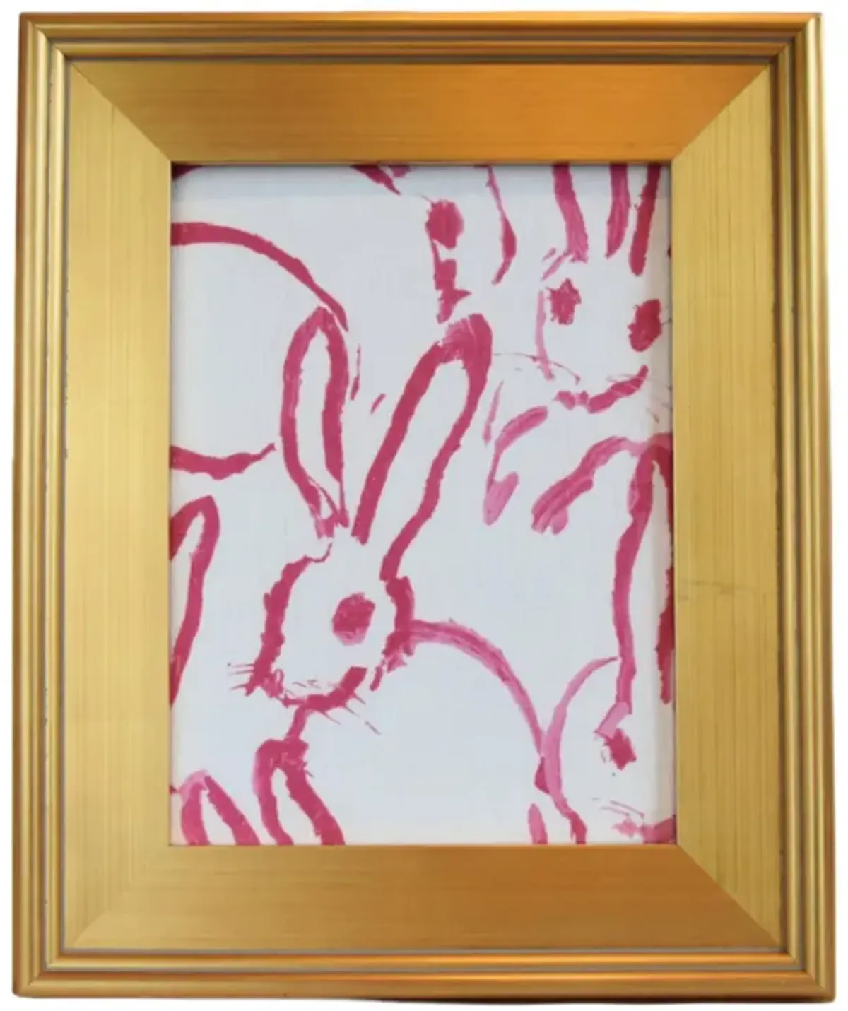 Framed Hunt Slonem Bunny Hutch Fabric - Pink