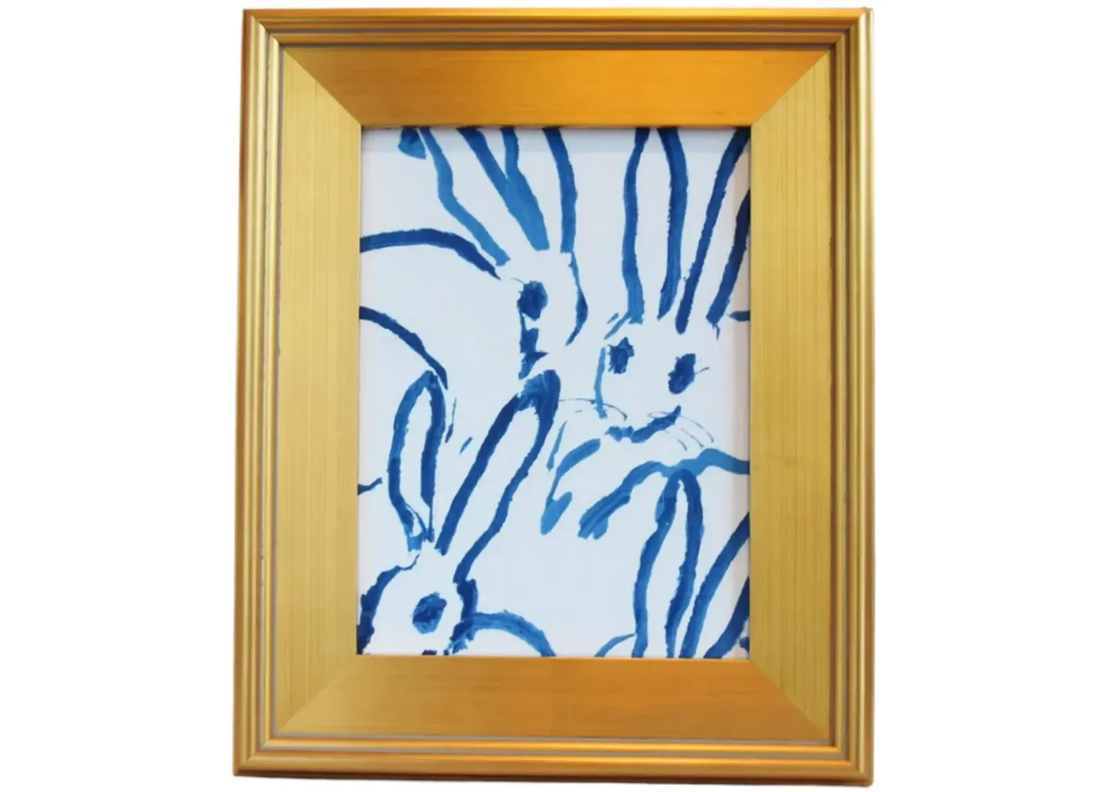 Framed Hunt Slonem Bunny Hutch Fabric - Blue