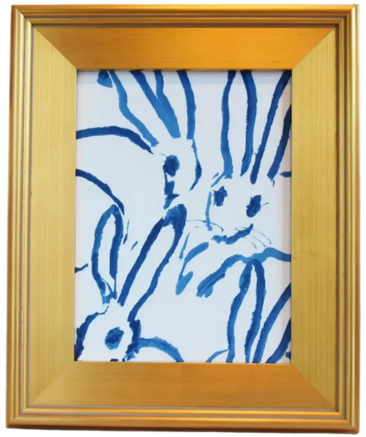 Framed Hunt Slonem Bunny Hutch Fabric - Blue