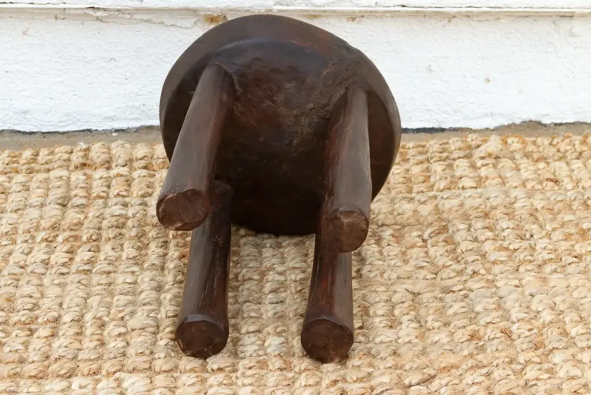 Rustic African Milking Stool - Handcrafted - Brown