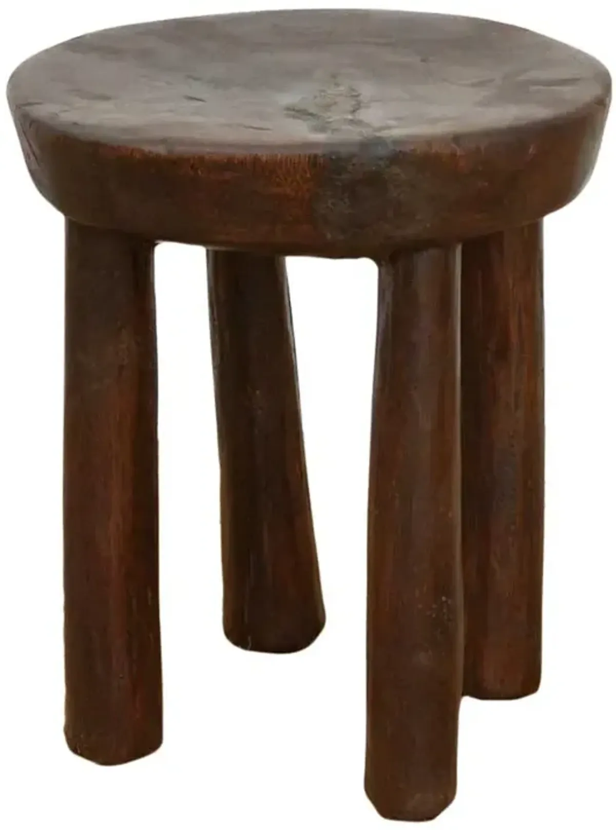 Rustic African Milking Stool - Handcrafted - Brown