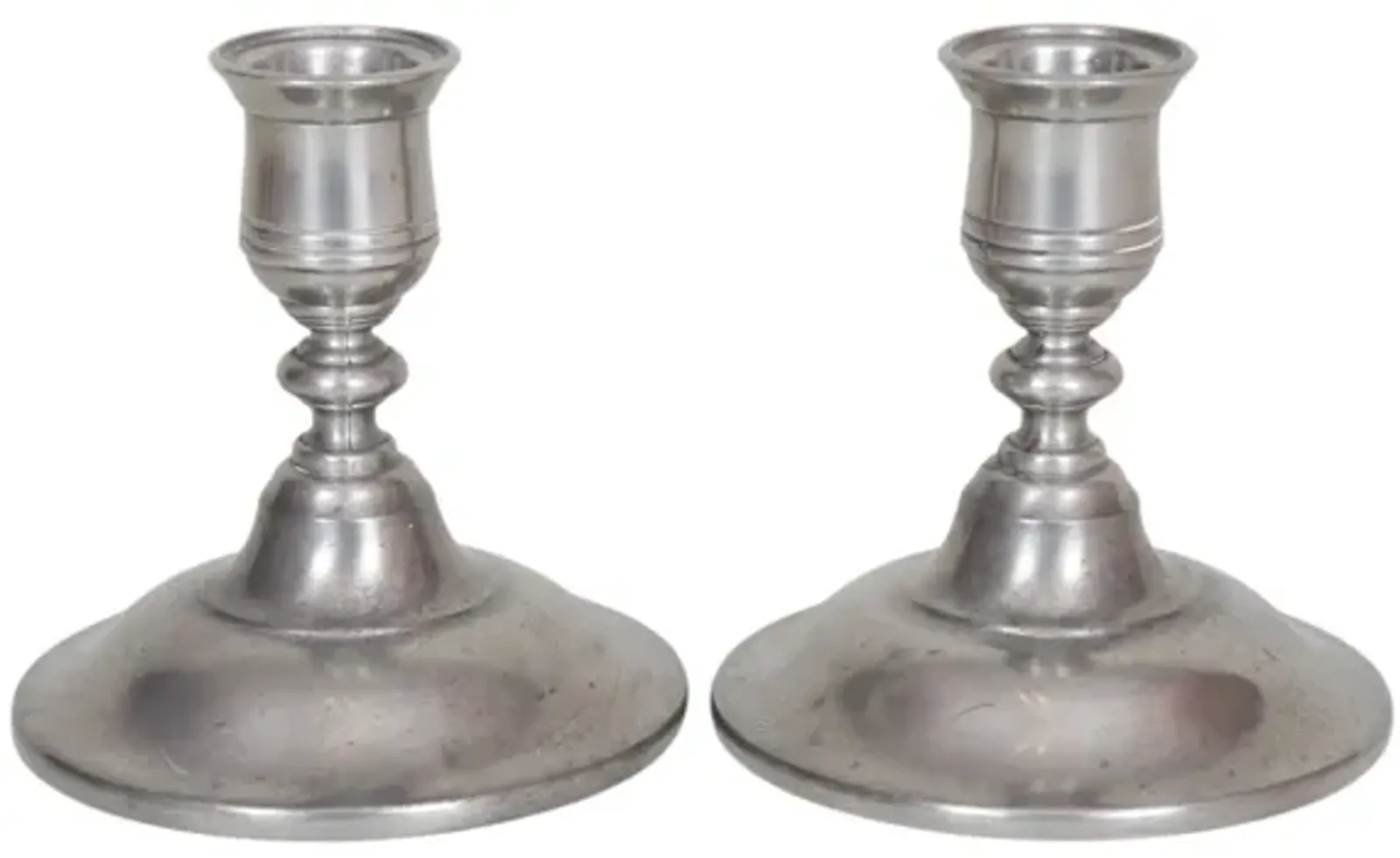 Lenox Pewter Candlestick Holders - a Pair - Silver