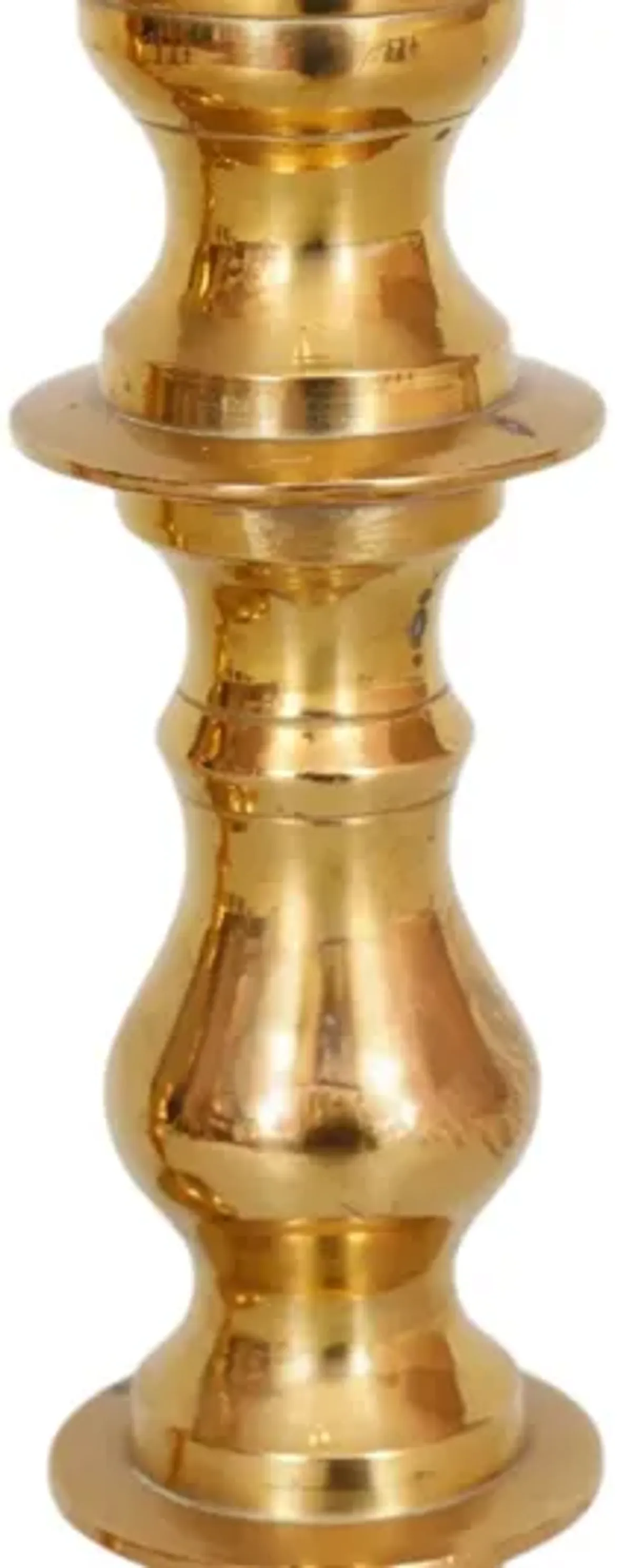 Brass Candlestick Holders - a Pair - gold