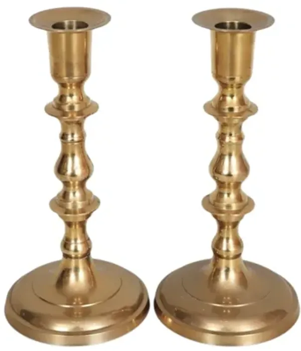 Brass Candlestick Holders - a Pair