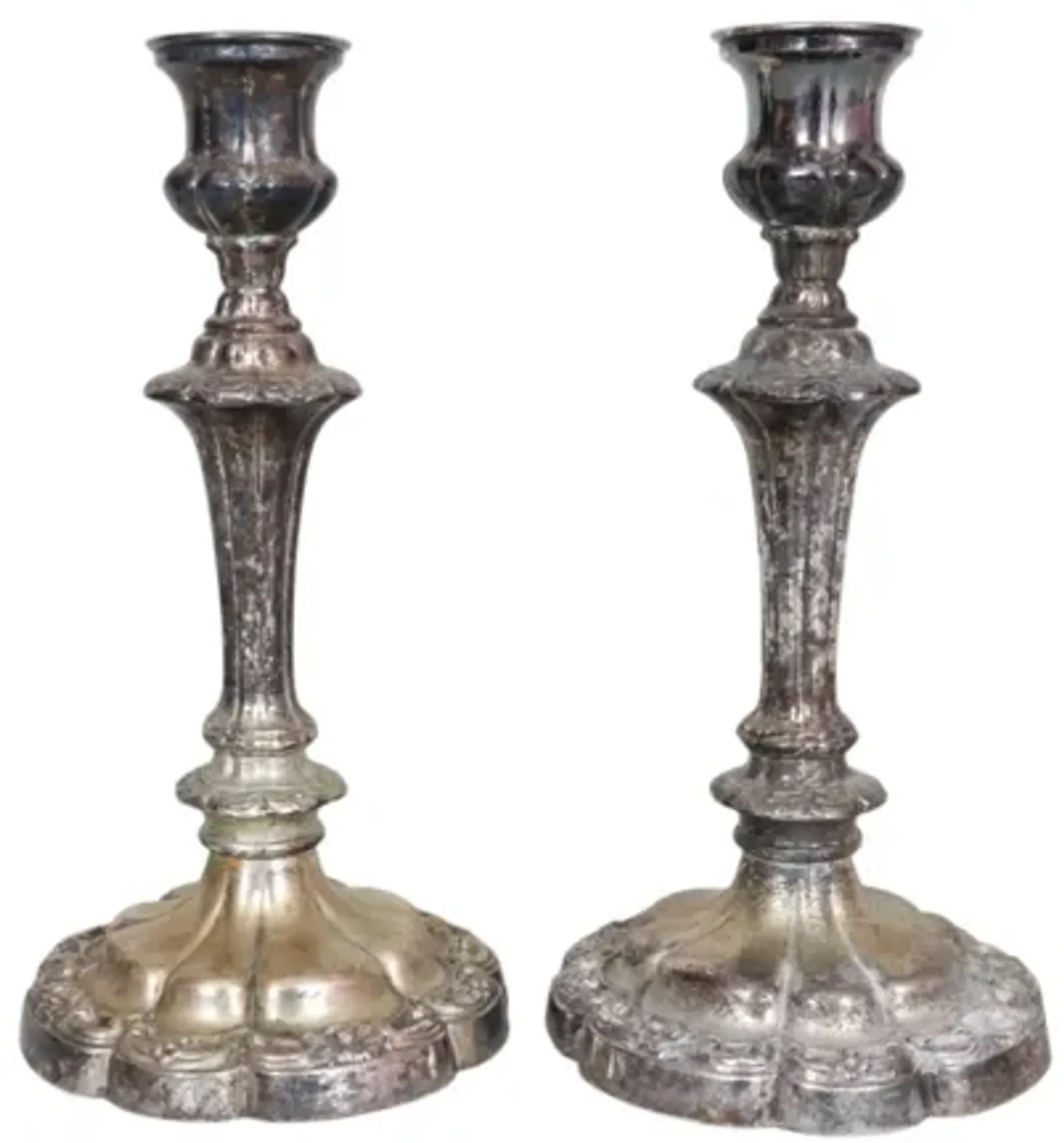 Silverplate Candlestick Holders - a Pair