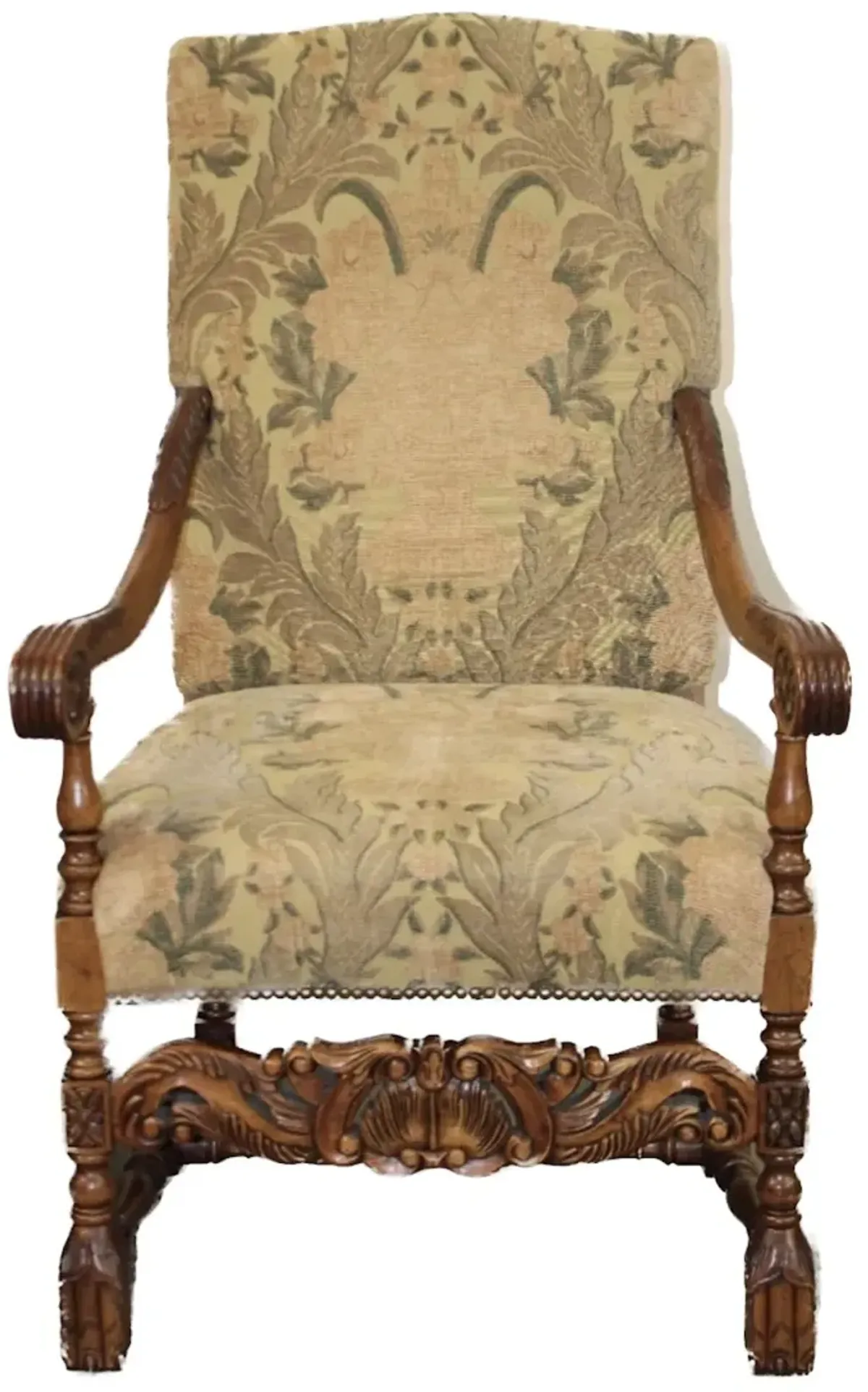 Louis XIV Style Armchairs - PR - Green