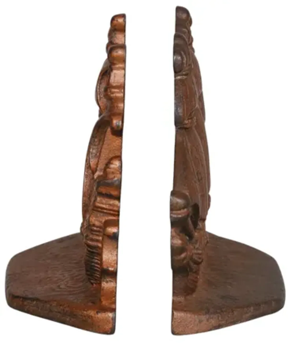 1930’s Cast Iron Carrack Ship Bookends - brown