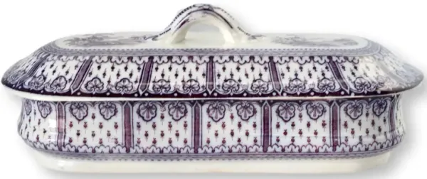 English Transferware Toothbrush Box - New England Mercantile - Blue