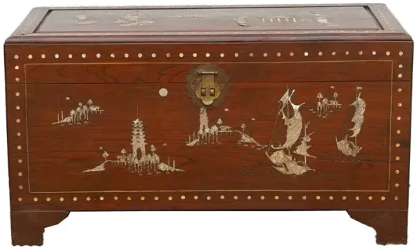 Mid 20th Century Mother of Pearl Chest - de-cor - Brown