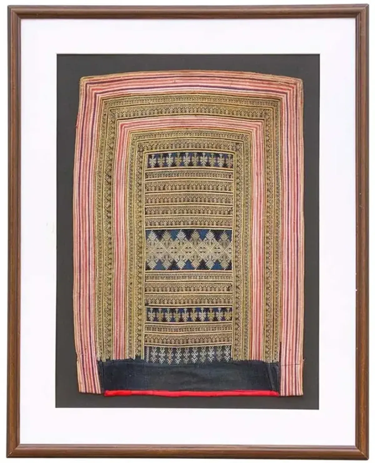 Antique Chinese Miao Tribal Framed Panel - de-cor - Black