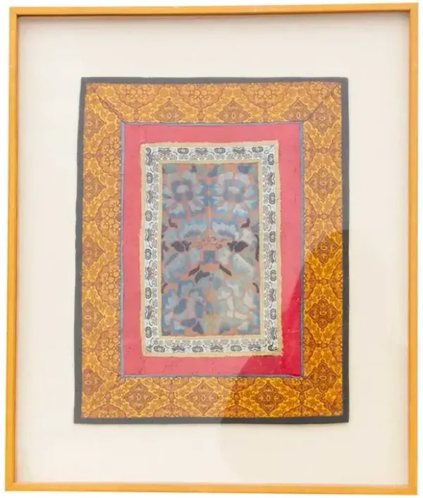 Framed Antique Chinese Rank Badge - de-cor - Orange