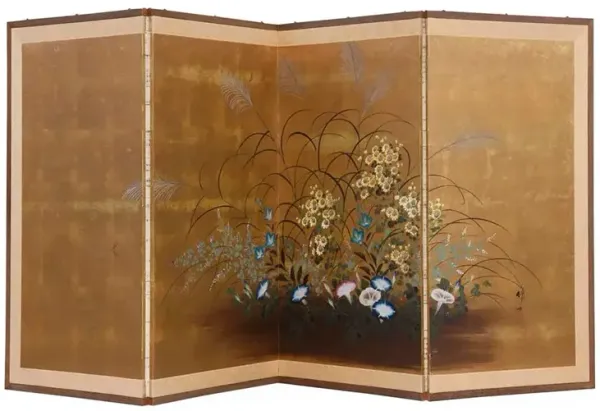 Golden Garden - Antique Japanese Screen - de-cor