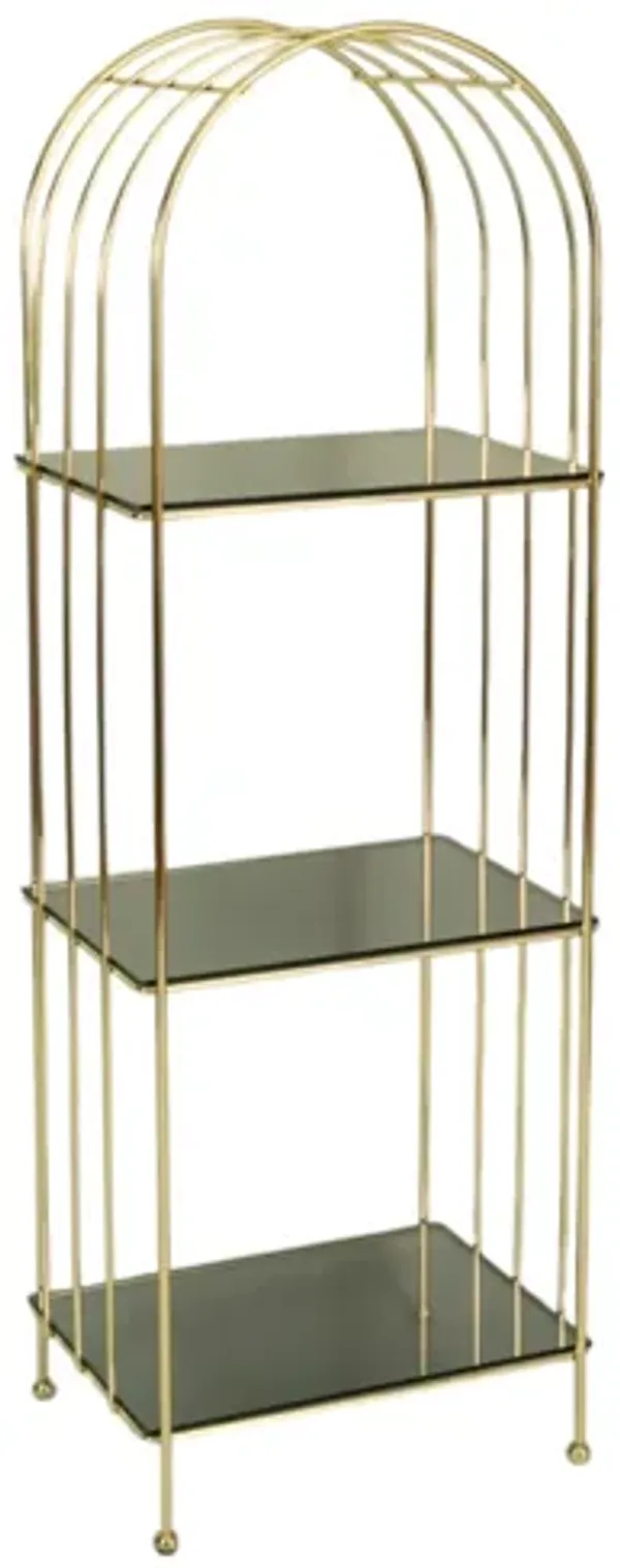 1970's Brass & Glass Etagere Shelves - Interesting Things - Gold
