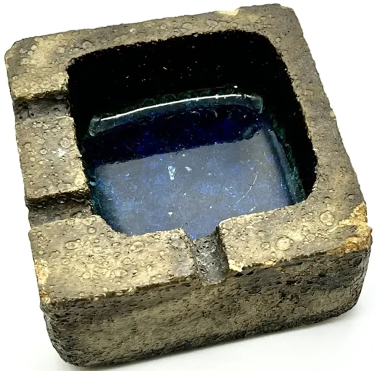 1950s French Stoneware & Resin Ashtray