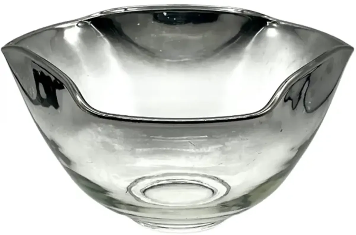 C. 1960s Silver Fade Glass Serving Bowl