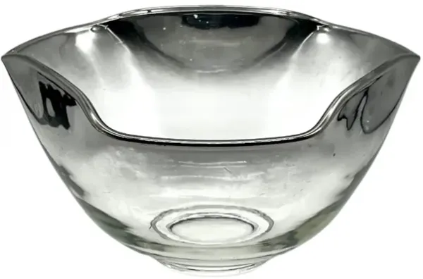 C. 1960s Silver Fade Glass Serving Bowl
