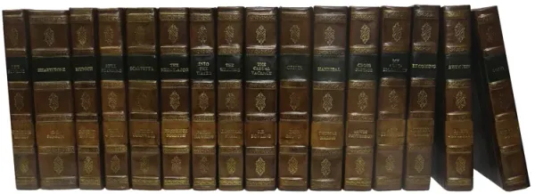 Decorative 1-Foot Leather Book Bundle - Brown/Amber - Booth & Williams - Red