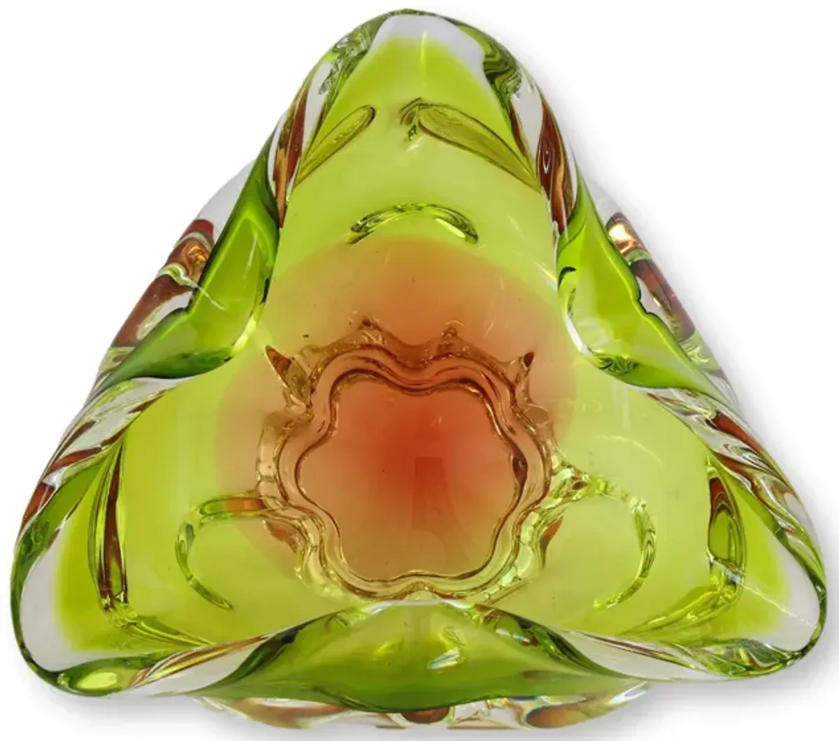 Midcentury Murano Glass Bowl - Rose Victoria - Green
