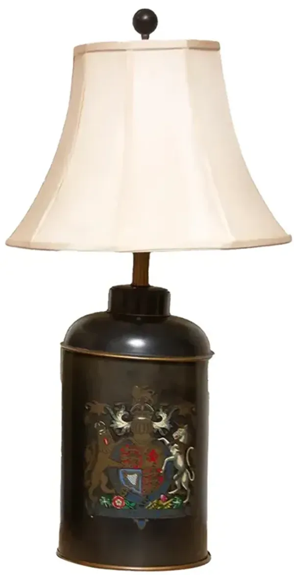 Royal Painted English Tin Lamp - de-cor - Black