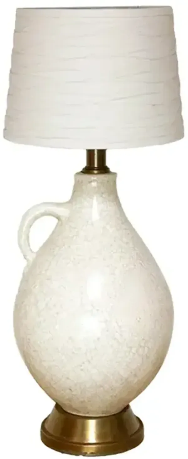 Tall Vintage Porcelain Jug Lamp - de-cor - White