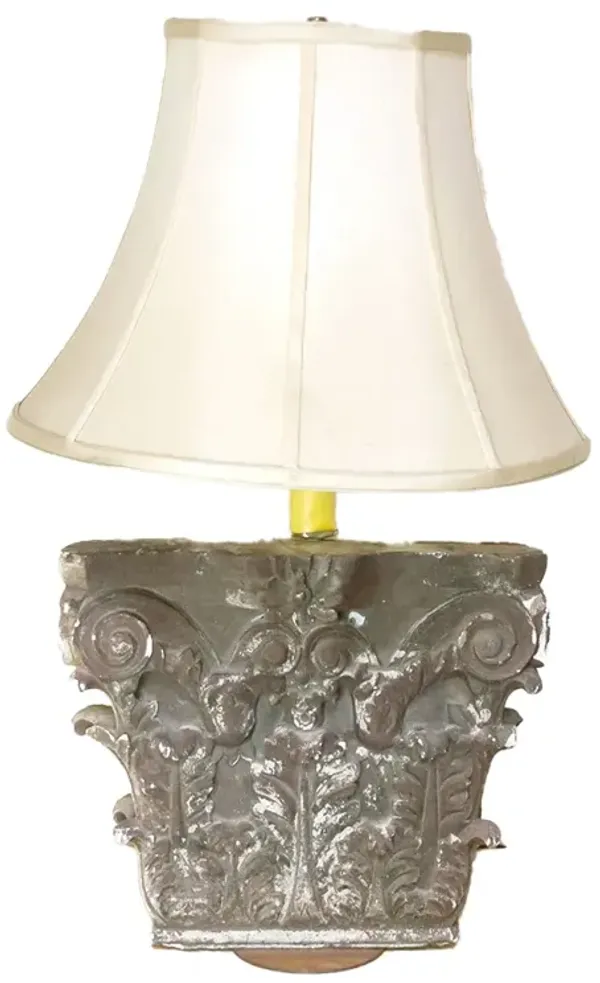 Neoclassical Cast Stone Lamp - de-cor - Brown