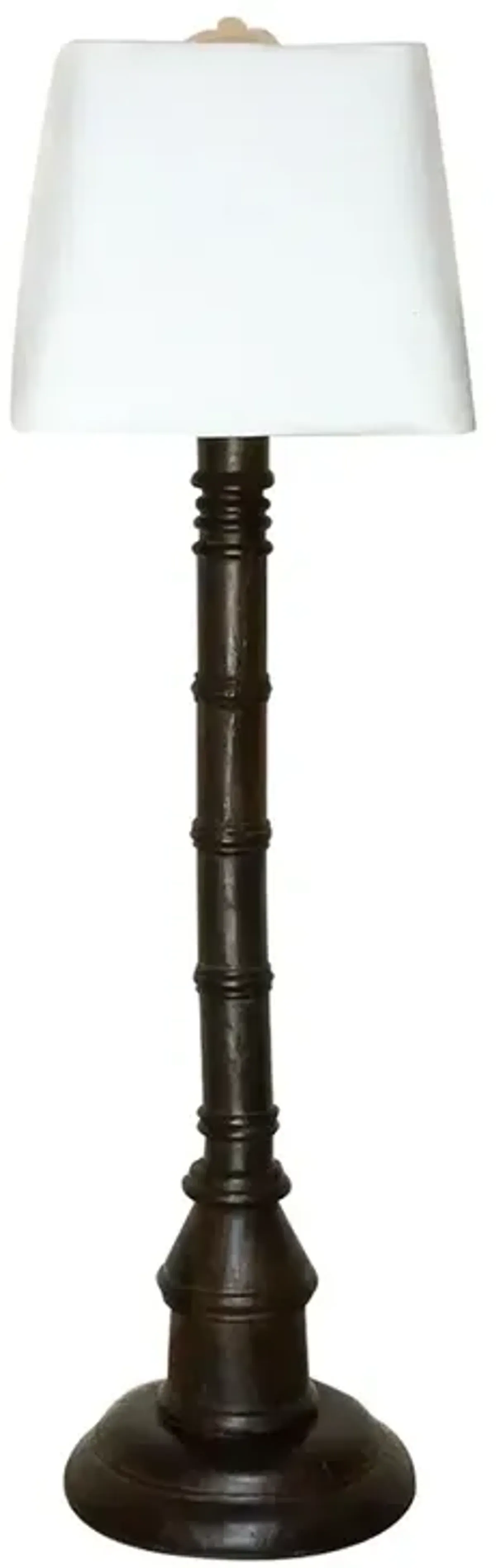 Tall Antique French Candle Holder Lamp - de-cor - Brown