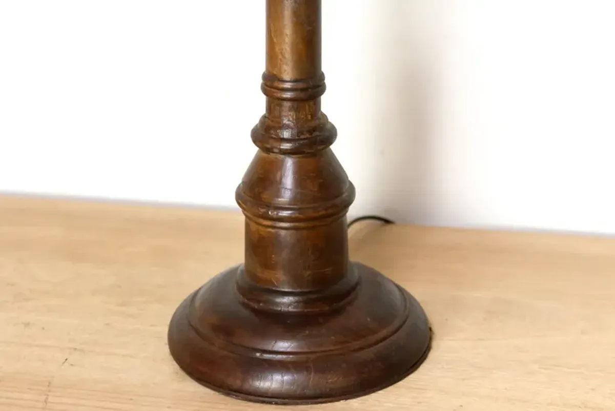Elegant Turned Wood French Lamp - de-cor - Brown