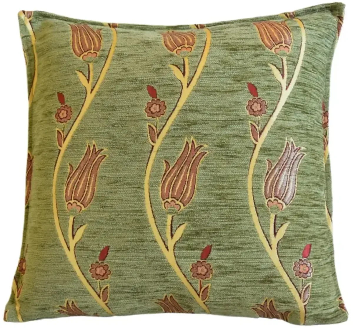 French Velvety Chenille Floral Pillow