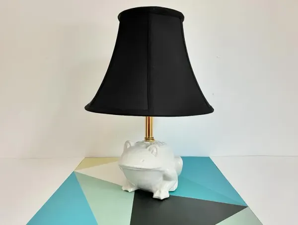 Italian Frog Lamp & Shade - Black
