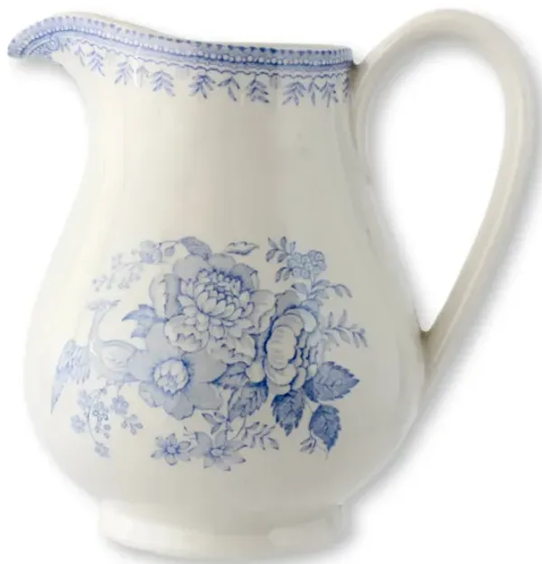 English Asiatic Pheasant Pitcher - New England Mercantile - Blue