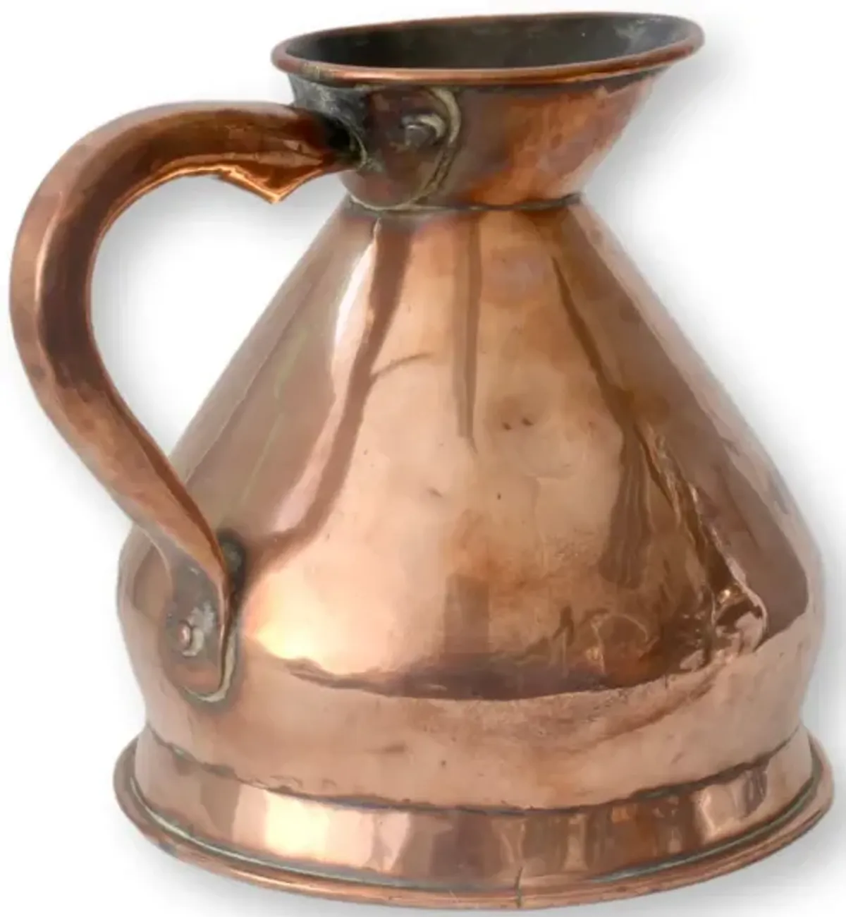 Antique Copper Half Gallon Haystack Jug - New England Mercantile - brown