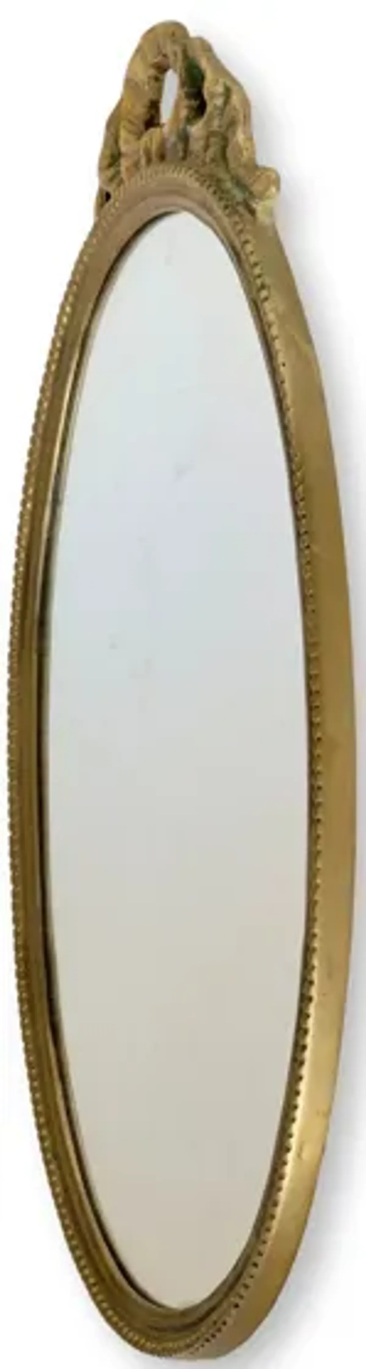 Italian Brass Bow Crowned 15" Mirror - The Queens Landing - Gold